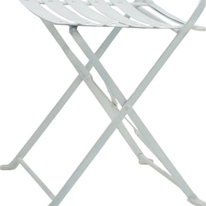 HomeRoots Set of Two White Aluminum Outdoor Folding Dining Chairs - Stylish, Lightweight, and Space-Saving! 606526