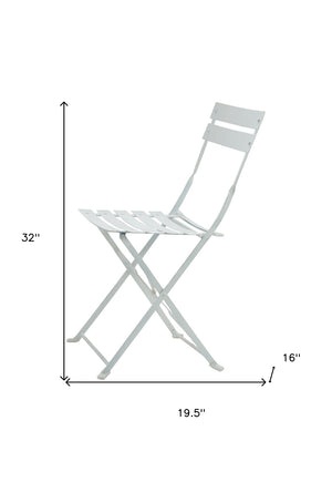 HomeRoots Set of Two White Aluminum Outdoor Folding Dining Chairs - Stylish, Lightweight, and Space-Saving! 606526