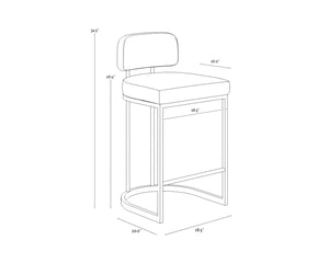 Sunpan LARISSA Counter Stool - Stylish Bravo Black & Halton Birch, Perfect for Modern Kitchens & Bars 112426