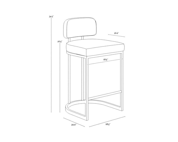 Sunpan LARISSA Counter Stool - Stylish Bravo Black & Halton Birch, Perfect for Modern Kitchens & Bars 112426