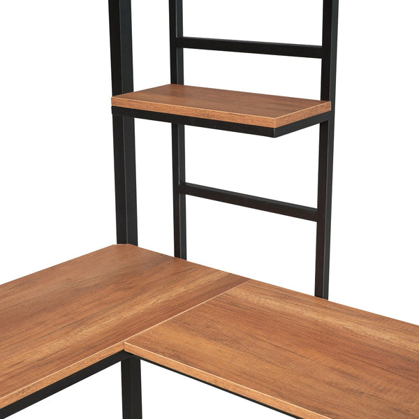 HomeRoots Black Slat Metal Twin Loft Bed with Built-In Desk - Space-Saving Design for Modern Bedrooms 606551