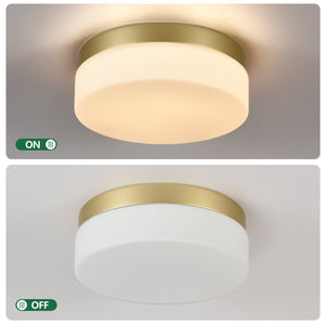 English Elm 1 LED Flush Mount Ceiling Light Fixture 24W 12 Inch Round Surface Lamp Energy Saving 3-Mode Durable Safety Rated Gold W2312P375010