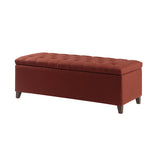 Madison Park Shandra Transitional Tufted Top Soft Close Storage Bench FUR105-0040 Rust Red