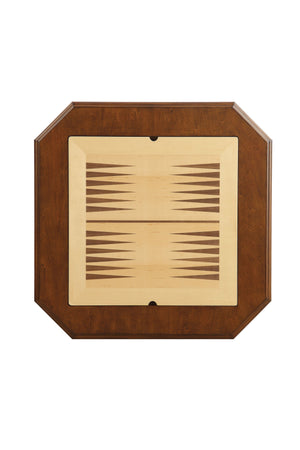 English Elm Bishop Cherry Finish Reversible Game Table w/Drawers – 3‑in‑1 Chess, Checkers & Backgammon Square B2726P251281