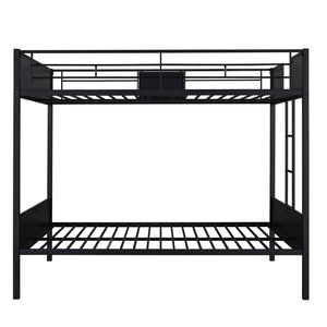 HomeRoots Black Full Over Full Metal Bunk Bed - Stylish Space-Saving Design with Safety Features & Stability 606629