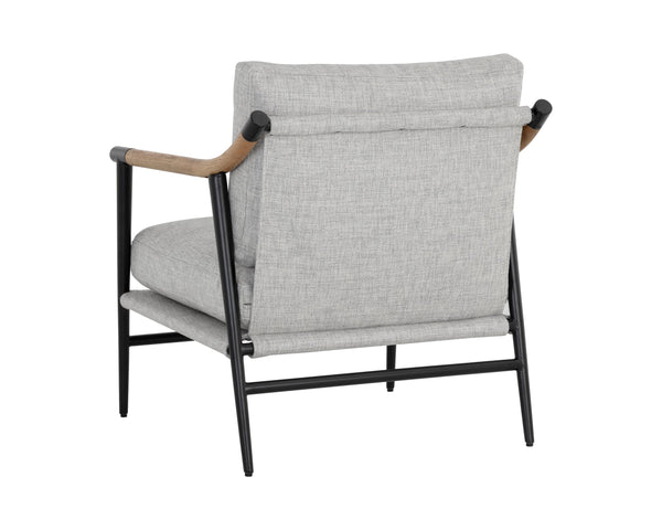 Sunpan Meadow Armchair - Stylish Comfort with 100% Polyester Fabric and Sturdy Iron Frame for Your Home Matte Black, Vault Fog
