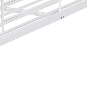 HomeRoots White Full Over Full Iron Bunk Bed - Stylish Space-Saving Solution for Shared Rooms & Sleepovers 606638