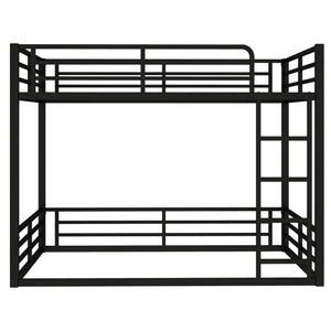 English Elm Metal Full Xl Bunk Bed Frame - Heavy-Duty, Noise-Reduced Design For Kids, Teens & Adults, Black Finish W1580S00159