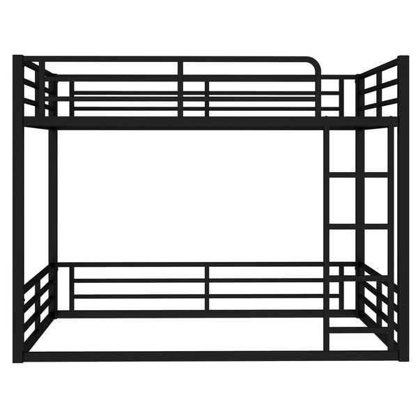English Elm Metal Full Xl Bunk Bed Frame - Heavy-Duty, Noise-Reduced Design For Kids, Teens & Adults, Black Finish W1580S00159