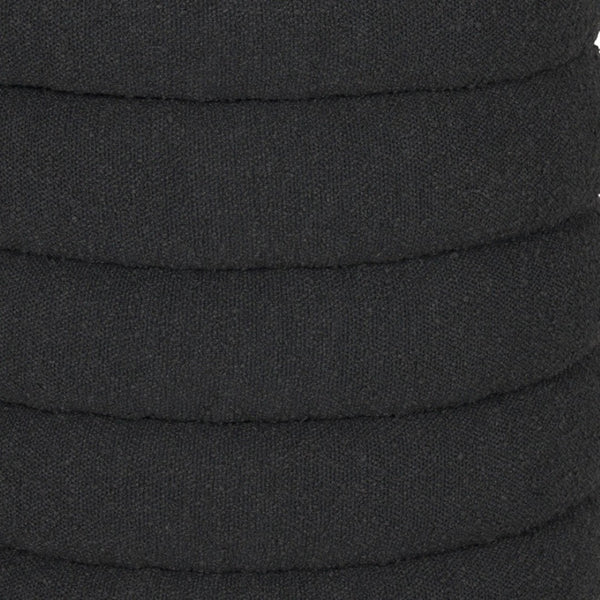 HomeRoots 19" Black Boucle Round Storage Ottoman - Stylish, Multi-Functional Accent for Any Room's Decor! 606720