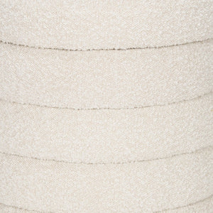 HomeRoots 19" Cream Boucle Round Storage Ottoman - Stylish, Versatile Seating with Hidden Storage for Any Space 606721