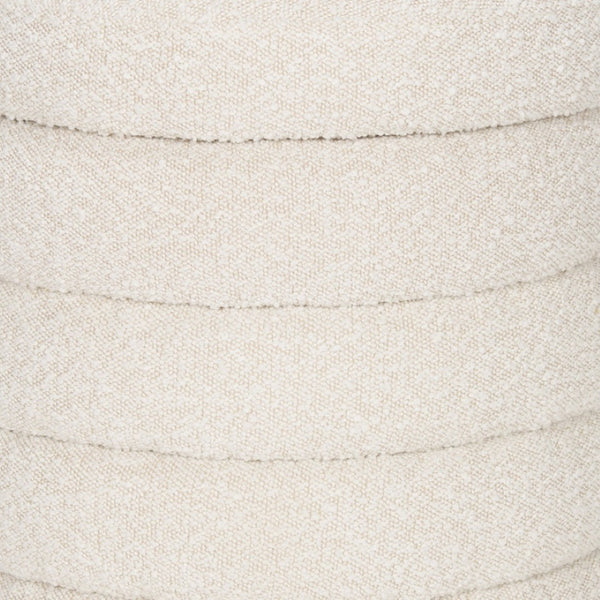 HomeRoots 19" Cream Boucle Round Storage Ottoman - Stylish, Versatile Seating with Hidden Storage for Any Space 606721