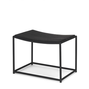 HomeRoots 23" Black Footstool: Versatile Solid Wood & Metal Seat with Modern-Rustic Charm for Any Space 606724