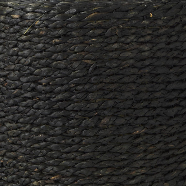 HomeRoots 18" Black Water Hyacinth Round Pouf Ottoman - Versatile Eco-Friendly Accent for Boho & Coastal Decor 606729