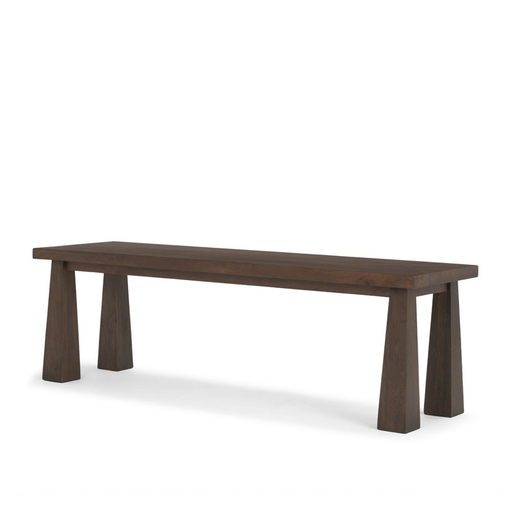 HomeRoots 60" Dark Brown Solid Wood Bench - Elegant Entryway Seating with Versatile Use and Timeless Design 606730