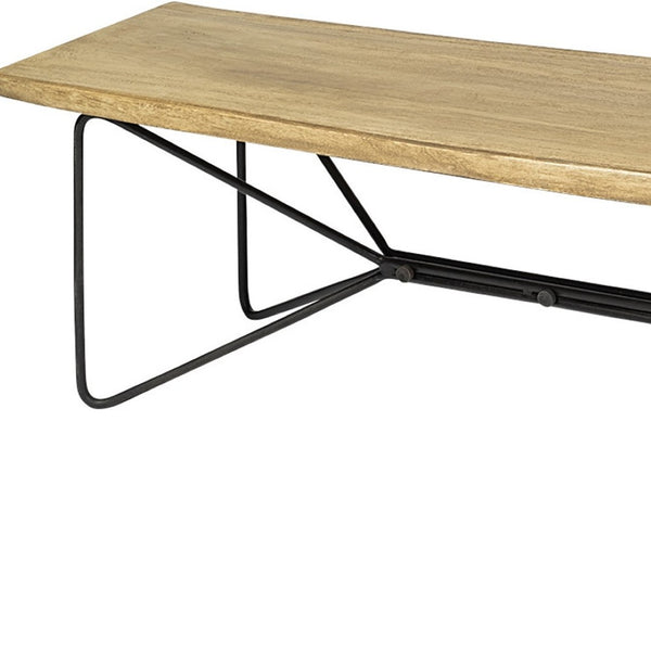 HomeRoots 66" Live Edge Solid Wood Bench with Black Metal Legs - Stylish, Versatile Seating for Any Space 606731