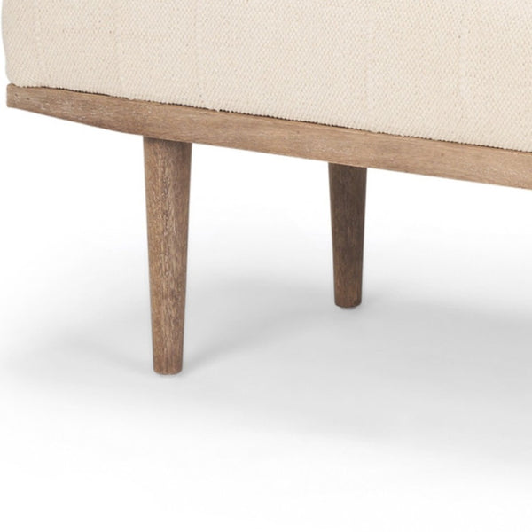 HomeRoots 56" Beige and Brown Upholstered Bench - Stylish Cotton Seat with Solid Wood Base for Any Space 606738