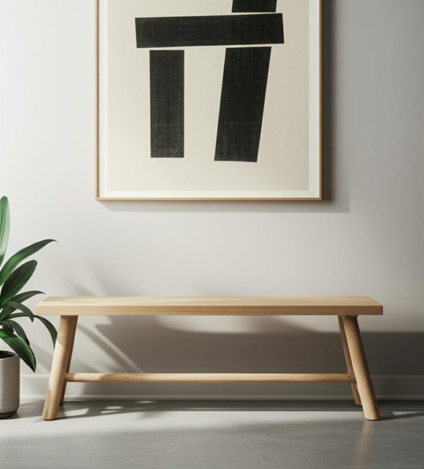 HomeRoots 56" Live Edge Wood Bench – Versatile Solid Mango & Eucalyptus Seating for Rustic & Modern Spaces 606743