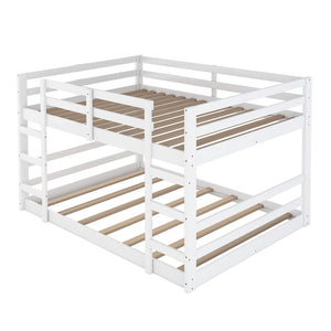 HomeRoots White Full Over Full Solid Wood Bunk Bed - Charming, Space-Saving Design for Family & Guests! 606790