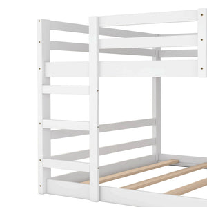 HomeRoots White Full Over Full Solid Wood Bunk Bed - Charming, Space-Saving Design for Family & Guests! 606790