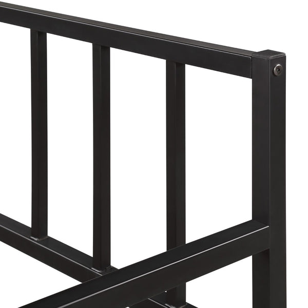 HomeRoots Black Metal Twin Daybed Frame with Trundle - Stylish, Space-Saving Design for Modern Bedrooms! 606791