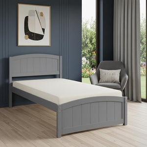 HomeRoots Gray Wood Twin Bed Frame - Modern Low-Profile Design with Sturdy Support for Kids & Guest Rooms 606792