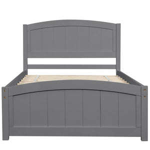 HomeRoots Gray Wood Twin Bed Frame - Modern Low-Profile Design with Sturdy Support for Kids & Guest Rooms 606792