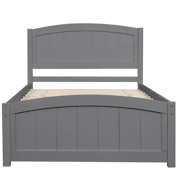 HomeRoots Gray Wood Twin Bed Frame - Modern Low-Profile Design with Sturdy Support for Kids & Guest Rooms 606792