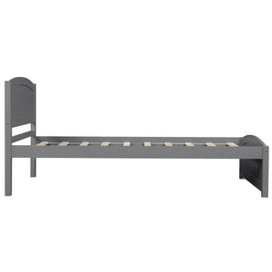 HomeRoots Gray Wood Twin Bed Frame - Modern Low-Profile Design with Sturdy Support for Kids & Guest Rooms 606792