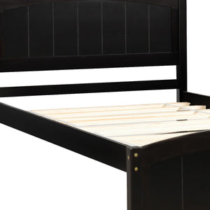 HomeRoots Espresso Wood Twin Bed Frame - Stylish, Durable Design with Supportive Slats for Ultimate Comfort 606794