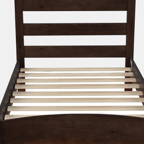 HomeRoots Espresso Wood Twin Bed Frame with Storage Drawer - Stylish, Durable, and Practical for Every Bedroom 606798