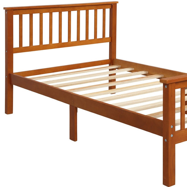HomeRoots Oak Wood Twin Bed Frame – Durable Craftsmanship, Modern Design, and Easy Assembly for Stylish Comfort 606799