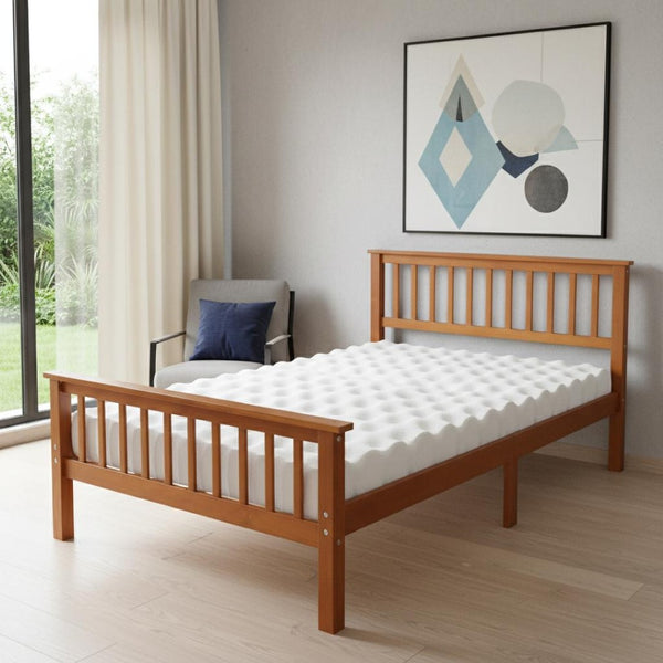 HomeRoots Oak Wood Twin Bed Frame – Durable Craftsmanship, Modern Design, and Easy Assembly for Stylish Comfort 606799