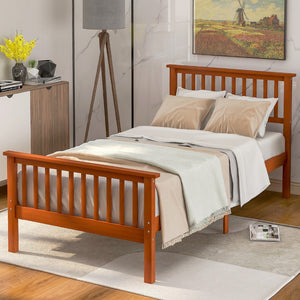 HomeRoots Oak Wood Twin Bed Frame – Durable Craftsmanship, Modern Design, and Easy Assembly for Stylish Comfort 606799
