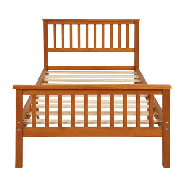 HomeRoots Oak Wood Twin Bed Frame – Durable Craftsmanship, Modern Design, and Easy Assembly for Stylish Comfort 606799