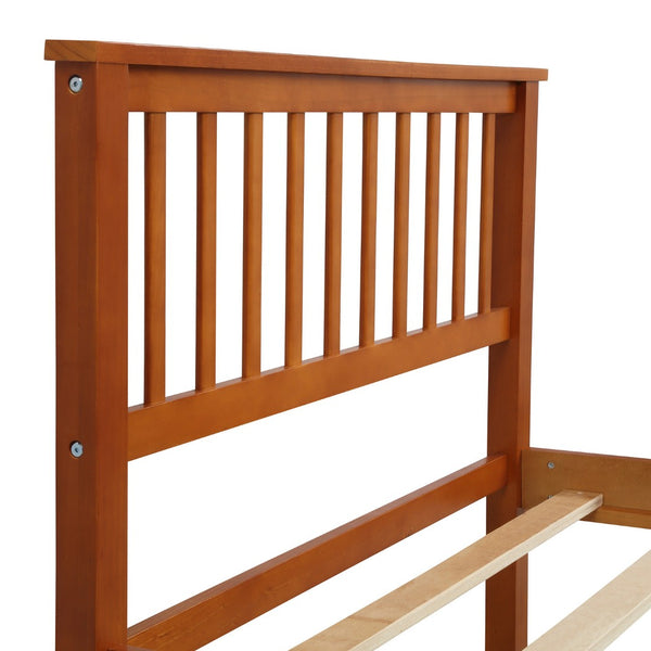 HomeRoots Oak Wood Twin Bed Frame – Durable Craftsmanship, Modern Design, and Easy Assembly for Stylish Comfort 606799
