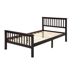 HomeRoots Espresso Wood Twin Bed Frame - Durable Platform Design with Elegant Finish for Ultimate Comfort & Style 606800