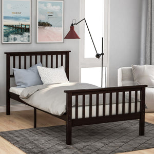HomeRoots Espresso Wood Twin Bed Frame - Durable Platform Design with Elegant Finish for Ultimate Comfort & Style 606800