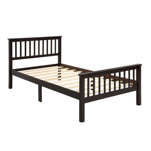 HomeRoots Espresso Wood Twin Bed Frame - Durable Platform Design with Elegant Finish for Ultimate Comfort & Style 606800