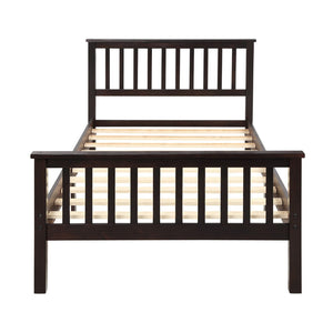 HomeRoots Espresso Wood Twin Bed Frame - Durable Platform Design with Elegant Finish for Ultimate Comfort & Style 606800