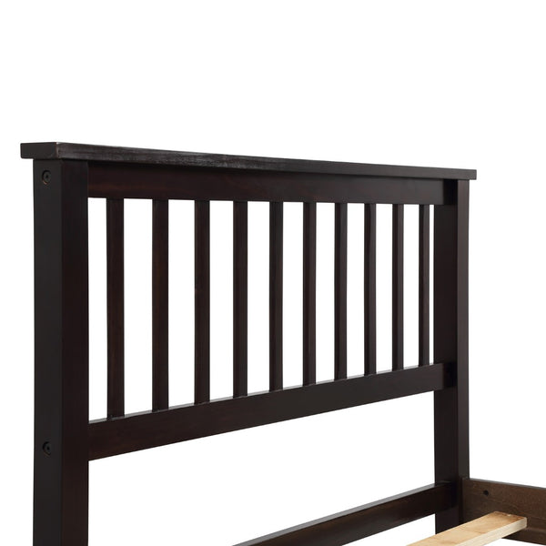 HomeRoots Espresso Wood Twin Bed Frame - Durable Platform Design with Elegant Finish for Ultimate Comfort & Style 606800