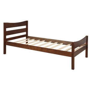 HomeRoots Walnut Twin Bed Frame – Modern Minimalist Design, Durable Wood, Supports 450 lbs, Slat System Included 606801