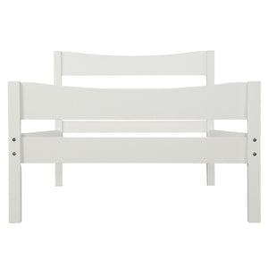 HomeRoots White Wood Twin Bed Frame - Modern, Stylish Design with Durable Support Slats for Cozy Sleep Space 606802