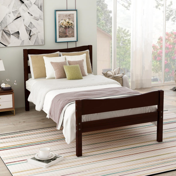 HomeRoots Espresso Wood Twin Bed Frame – Modern, Durable Platform Design for Stylish Sleep Spaces & Comfort 606803