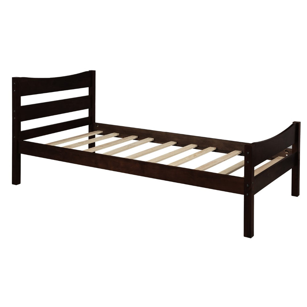 HomeRoots Espresso Wood Twin Bed Frame – Modern, Durable Platform Design for Stylish Sleep Spaces & Comfort 606803