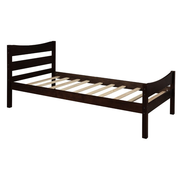 HomeRoots Espresso Wood Twin Bed Frame – Modern, Durable Platform Design for Stylish Sleep Spaces & Comfort 606803