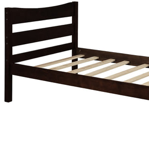 HomeRoots Espresso Wood Twin Bed Frame – Modern, Durable Platform Design for Stylish Sleep Spaces & Comfort 606803