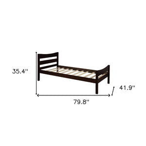 HomeRoots Espresso Wood Twin Bed Frame – Modern, Durable Platform Design for Stylish Sleep Spaces & Comfort 606803