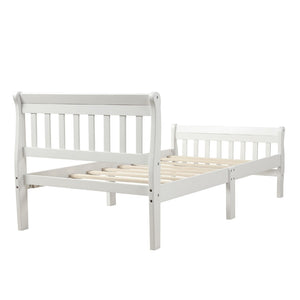 HomeRoots White Wood Twin Bed Frame – Classic Design with Sturdy Support, Easy Assembly & Timeless Elegance 606808