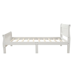 HomeRoots White Wood Twin Bed Frame – Classic Design with Sturdy Support, Easy Assembly & Timeless Elegance 606808